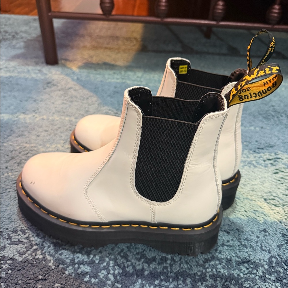 Dr. Martens White Leather Chelsea Boots